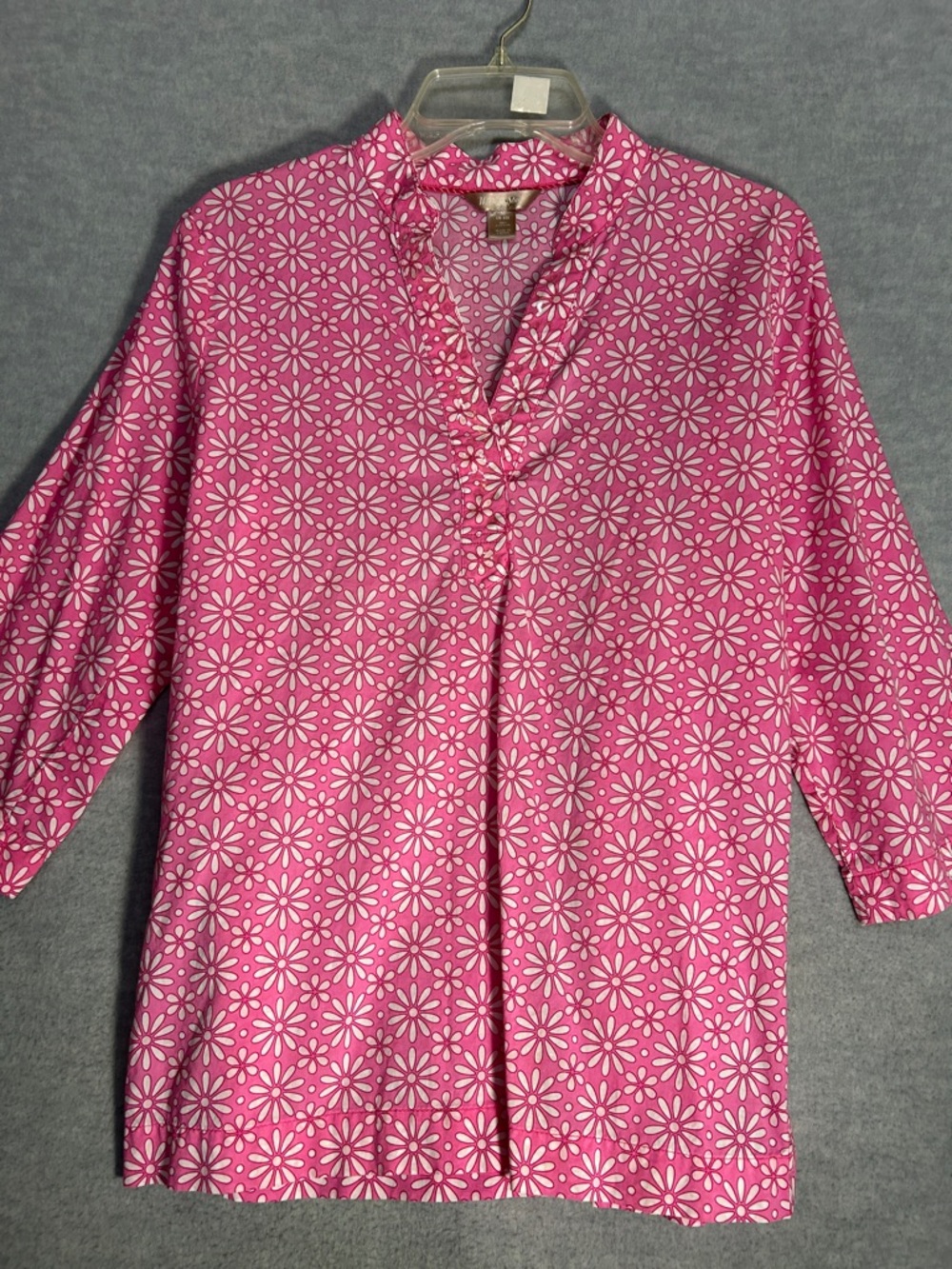 WHITE STAG Barbie Core 100 % Cotton Cool Floral Summer Top With Clear Sequins